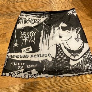 Dolls Kill NWT Widow It's Black Friday Mesh Mini Skirt